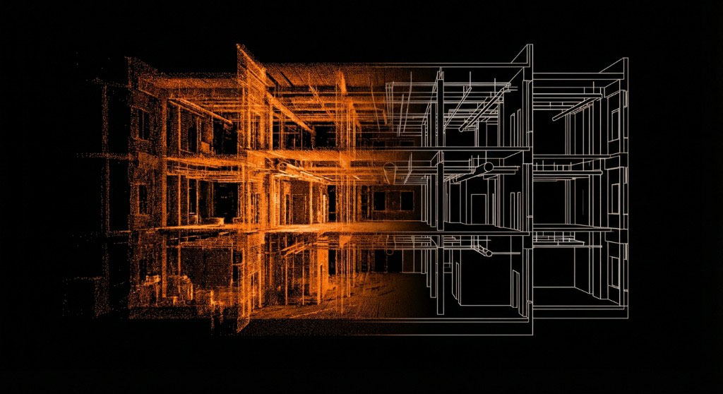 Point cloud to BIM: raw reality capture transformed into structured building model